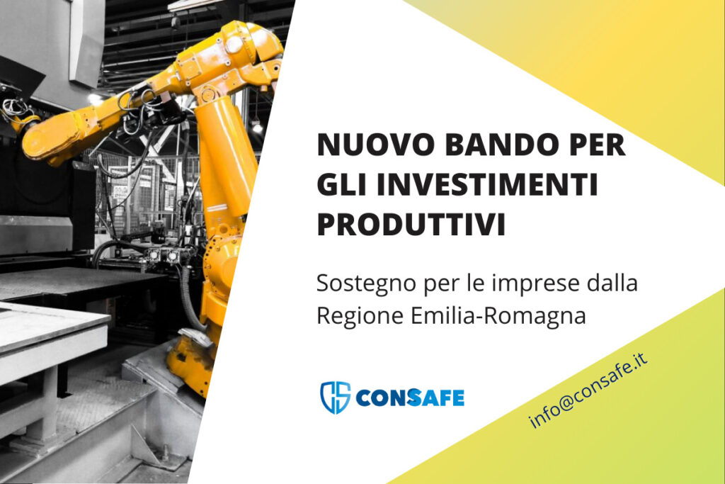 Regione Emilia-Romagna: nuovo bando dedicato agli investimenti produttivi